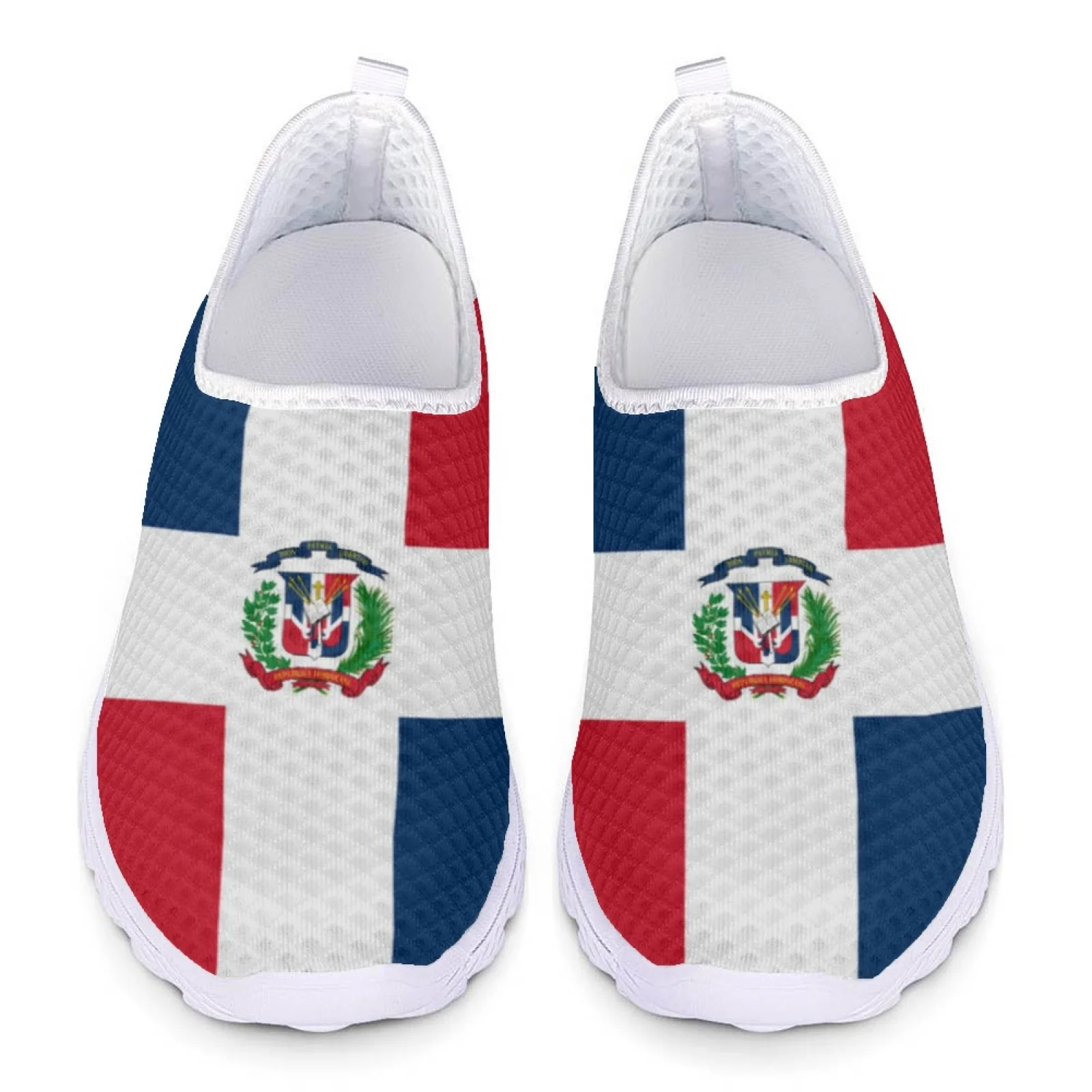 

Nursing Shoes for Women Cute Dominican Flag Print Loafers Woman Slip On Flats Mesh Sneakers Summer Ladies Casual Sport Shoes