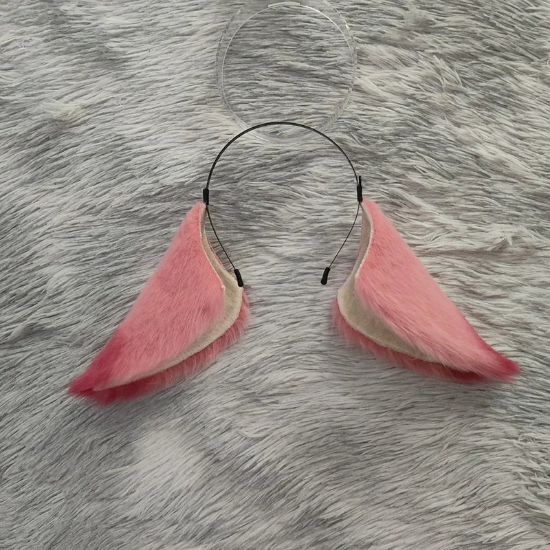 Handmade Yae Miko Cosplay lovely Ears Sakura pink Headdress Genshin Impact Costume Accessory Fluffy Ear