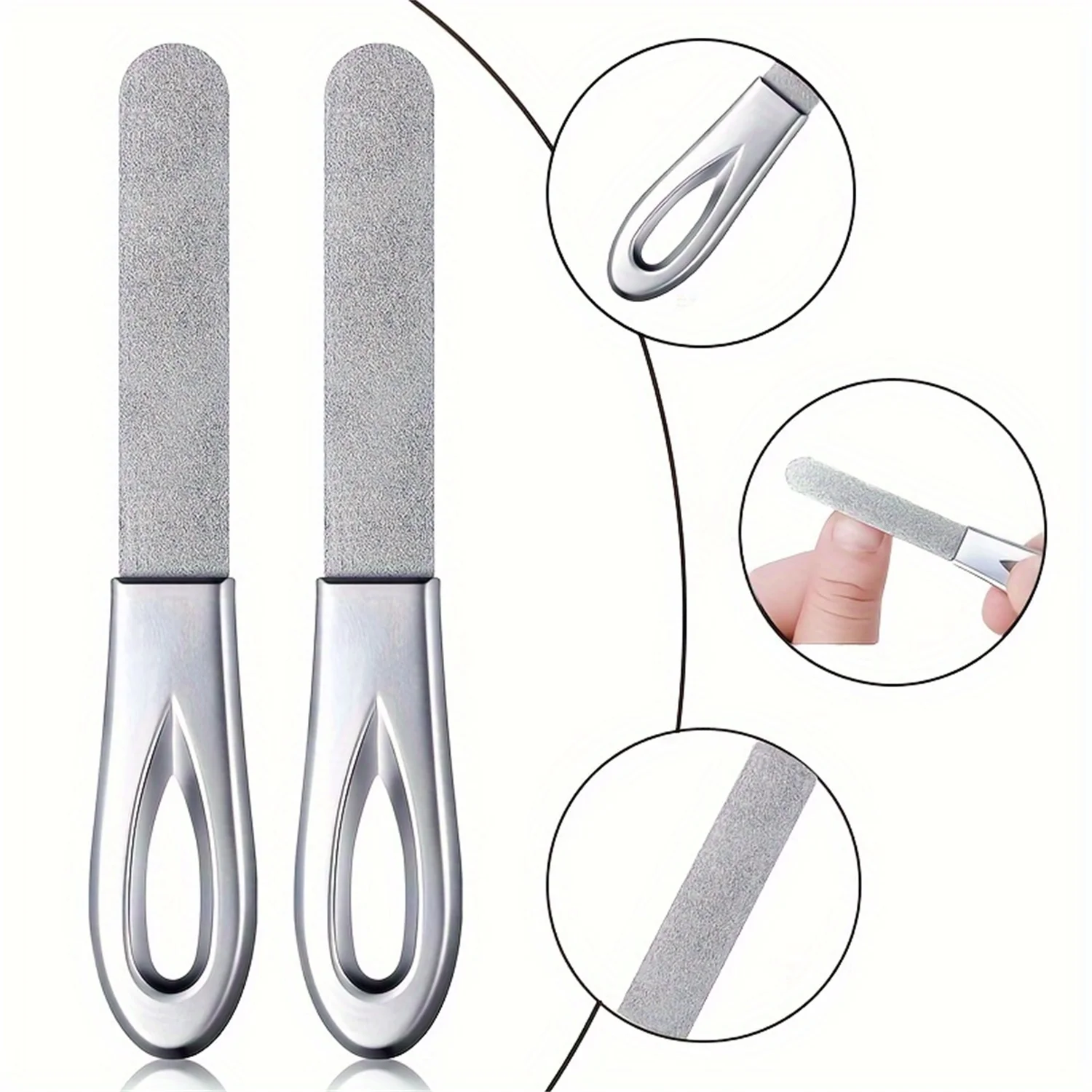 

1 PC Metal Nail File with Case,Keychain Nail Files for Natural Nails, Fingernail Files Diamond Round Tip Stainless Steel