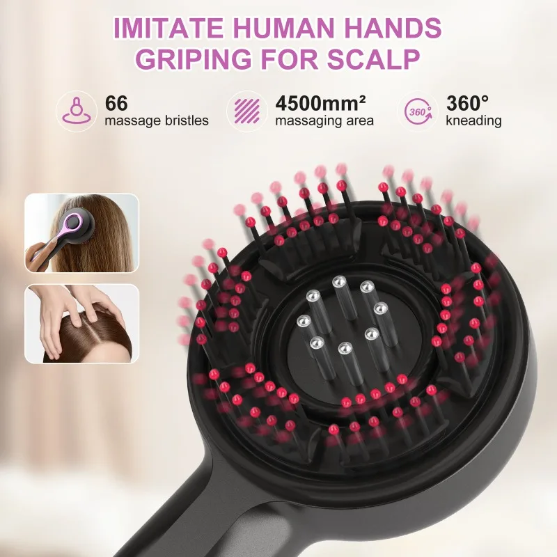 Electric Massage Comb Red Light Hair Scalp Massager Serum Liquid Applicator Hair Nourishing Import Massage Brush for Hair Care