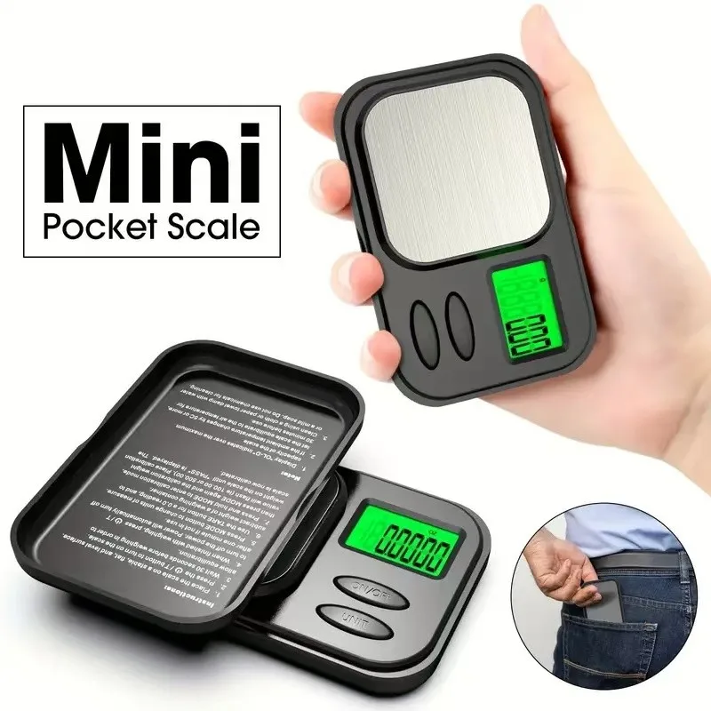 Precision Pocket Scale 1000g X 0.1g - Digital Gram Food Jewelry Ounces/Grains Scale with Backlit LCD - Mini Scale for Travel