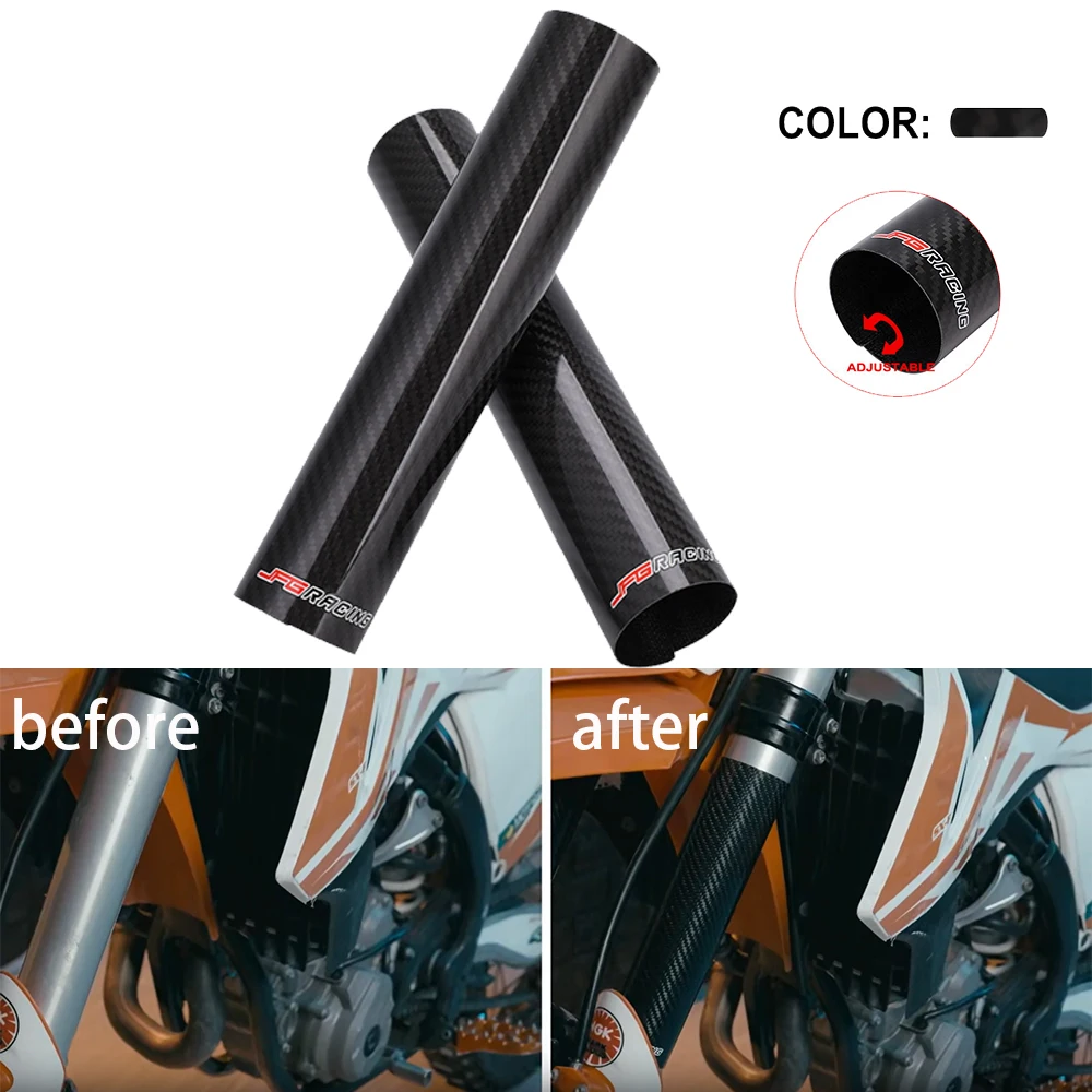 Protector de Horquilla Delantera de Fibra de Carbono para Motocicleta, Universal para YAMAHA HONDA KTM EXC SX SXF XC XCF XCW JFG, Piezas para Motos de Cross