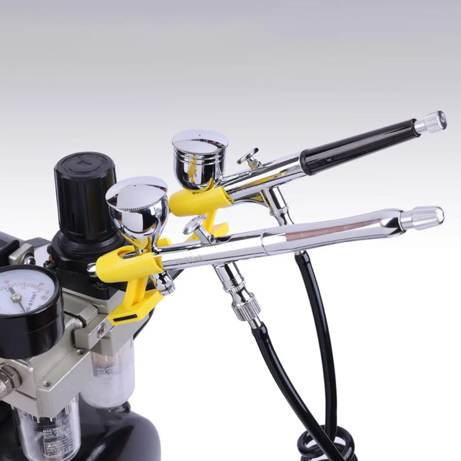 Station Stand Lightweight Airbrush Support Stand Portable Air Brush Grip Stand 2 Station Airbrush Holder for DIY Art Painting