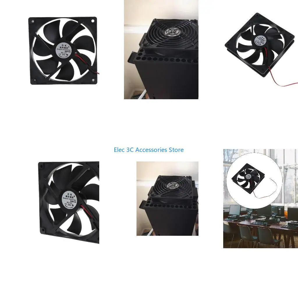 Y51A CPU Cooler Chassis Fan 12025 12cm 5/12/24V Mute Desktop Host for Case Cooling Fan Computer Heatsink Dual Ball Bearing