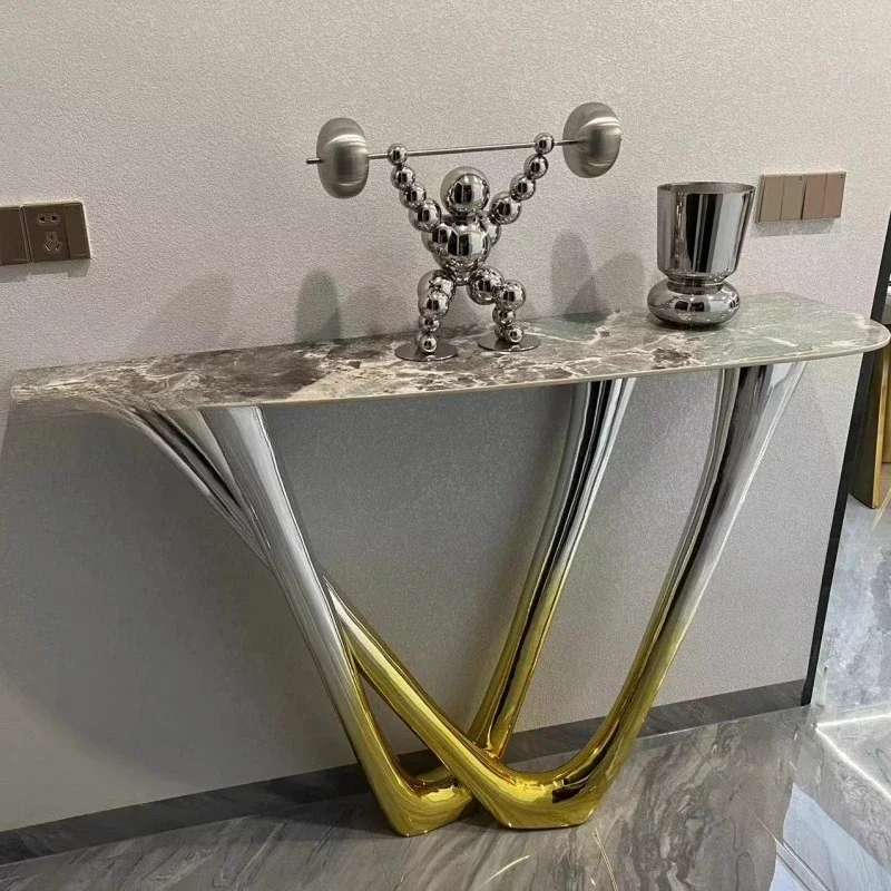 

Modern designer light luxury electroplating gradual change color base Xuanguantai sales lobby model room entrance corridor