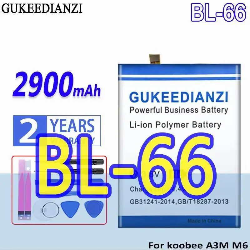 

Прочный аккумулятор для мобильного телефона Koobee A3M M6 S9Q S500Q S503 BL-71 BL-72CT, замена премиум-класса BL-66, 2900 мАч