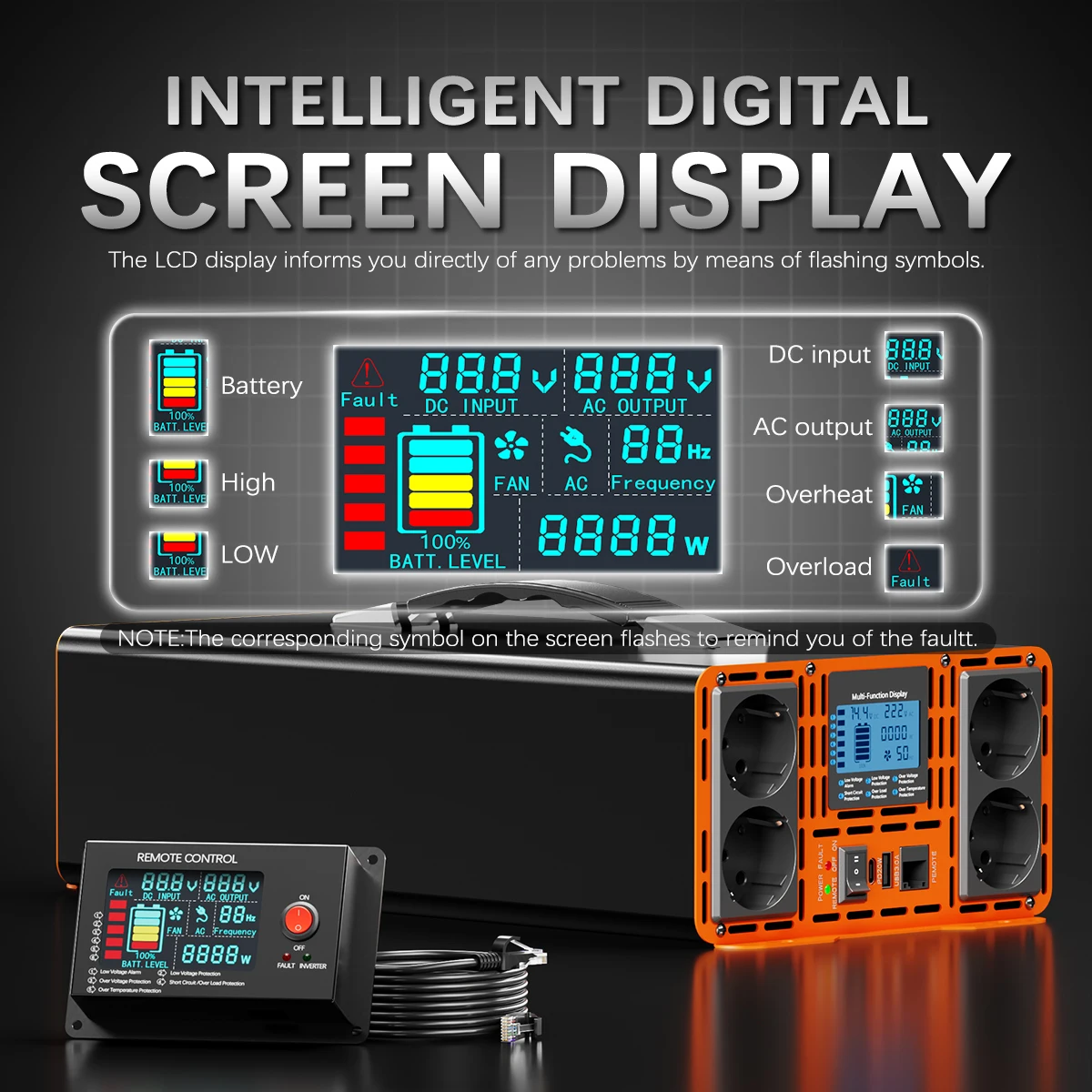 10000 واط 12000 واط العاكس 12 فولت 24 فولت 48 فولت إلى 220 فولت 230 فولت 60 هرتز نقية شرط لموجة الطاقة الشمسية العاكس محول الجهد محول تردد