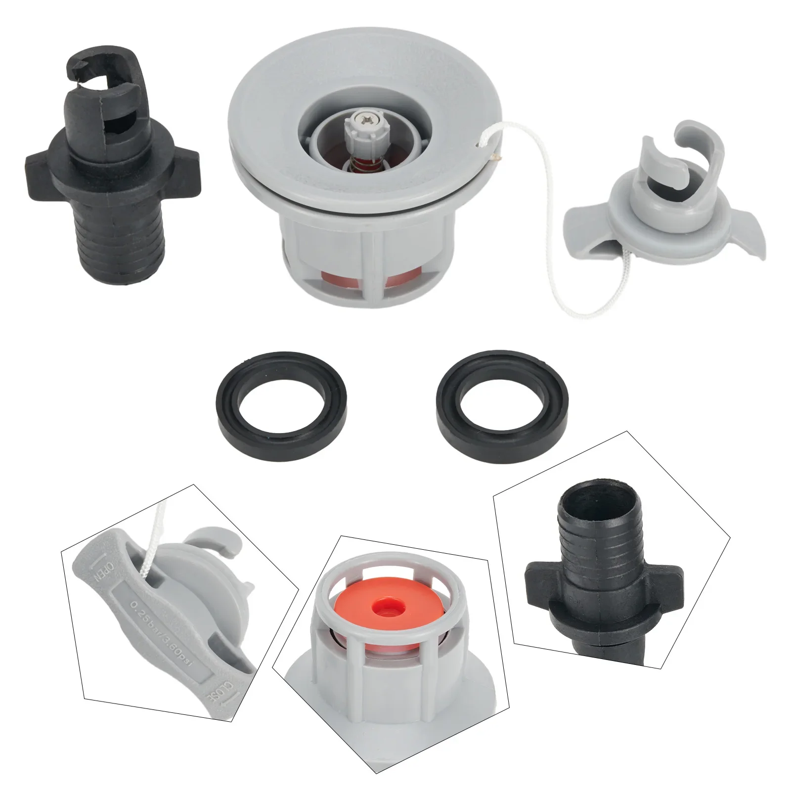 Convertible Air Valve Adapter for Lay Z Spa For Helsinki Eight Hole Design Suitable for Inflatable Boats and Kayaks