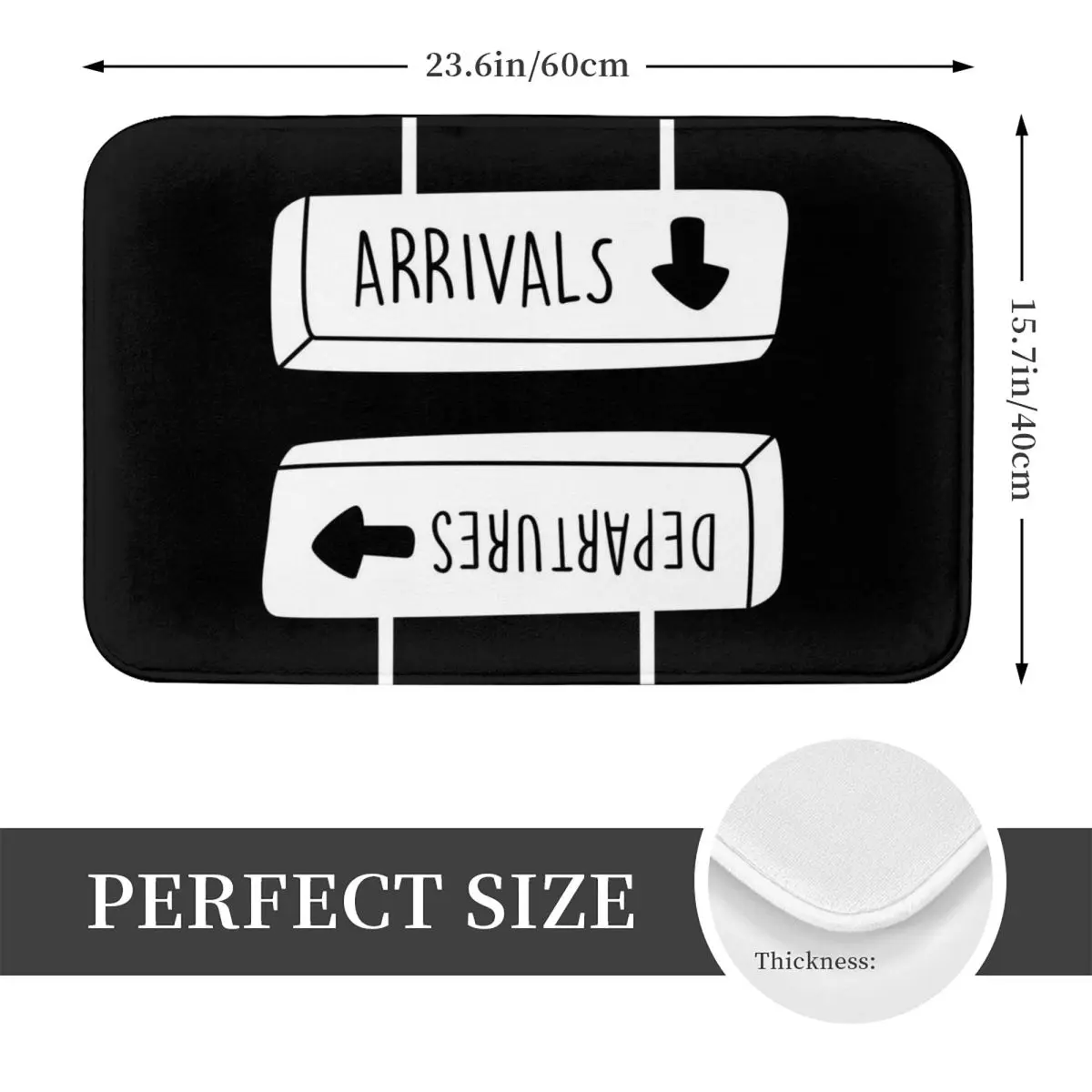 Aviation Arrivals Departures Airport Sign Doormat Anti-skid Super Absorbent Bath Mats Home Entrance Rugs Kitchen Carpet Footpad