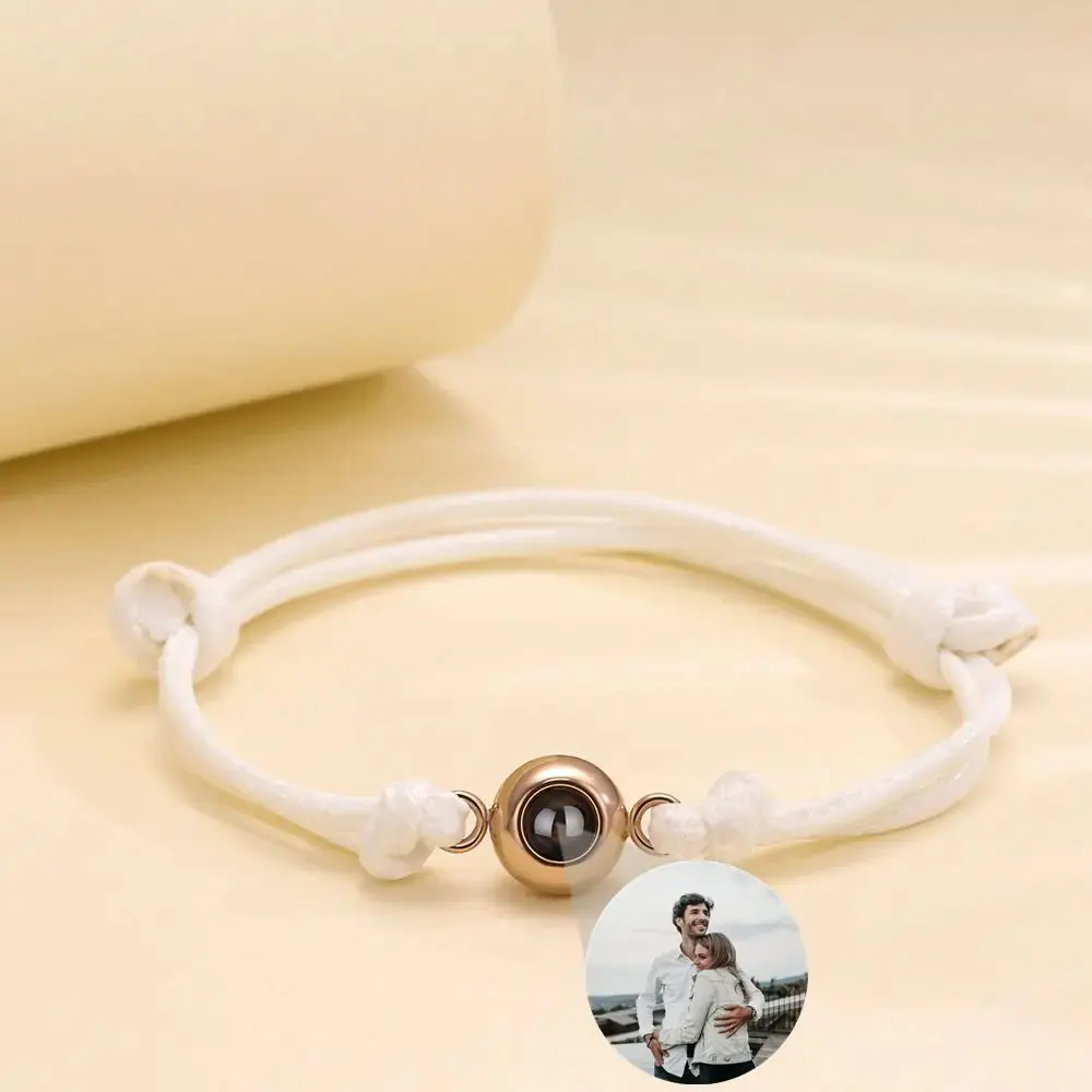 

2024 New Custom Photo Bracelet Hand Woven Personalized Photo Projection Bracelet Couple Memory Bracelet with Photo Projection