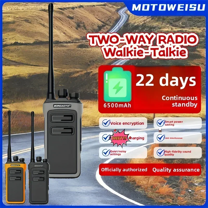 High Power UHF Walkie Talkie 400-470MHz Long Range Two Way Radio Rechargeable with VOX for Outdoor Camping Hiking Hunting