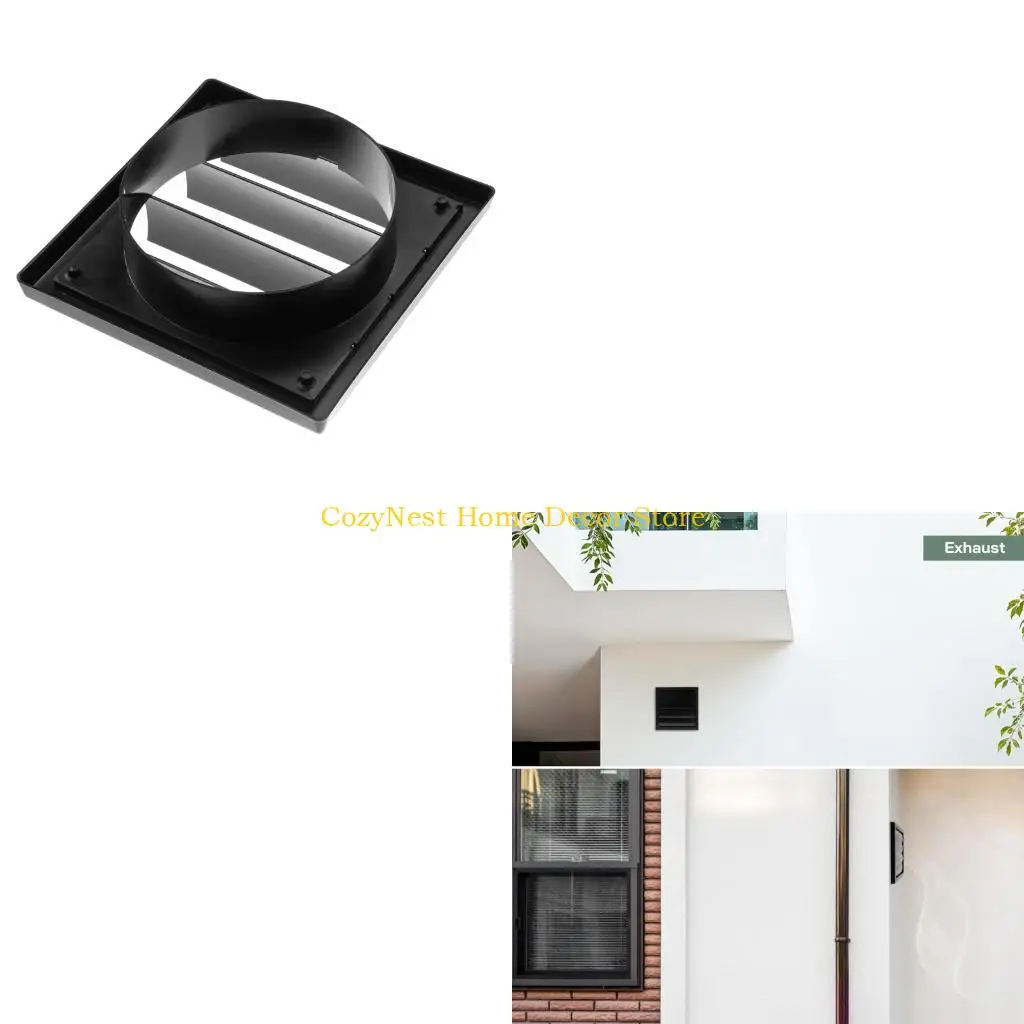 92MF Adjustable Black Plastic Vent Hoods with Not Dust Designs ABS Construction Dryer Vent Cover Suitable for Dryer Exhaust