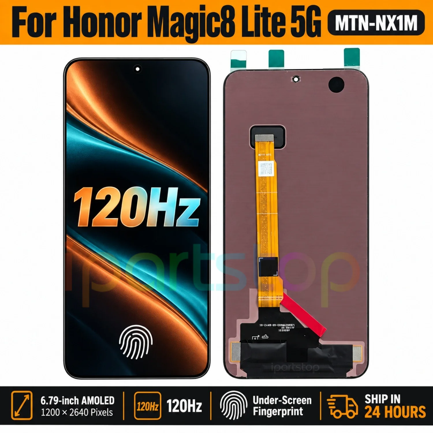 iParts Replacement New Display for Honor Magic8 Lite 5G MTN-NX1M 120Hz AMOLED Touch Screen with Frame Assembly all Functions