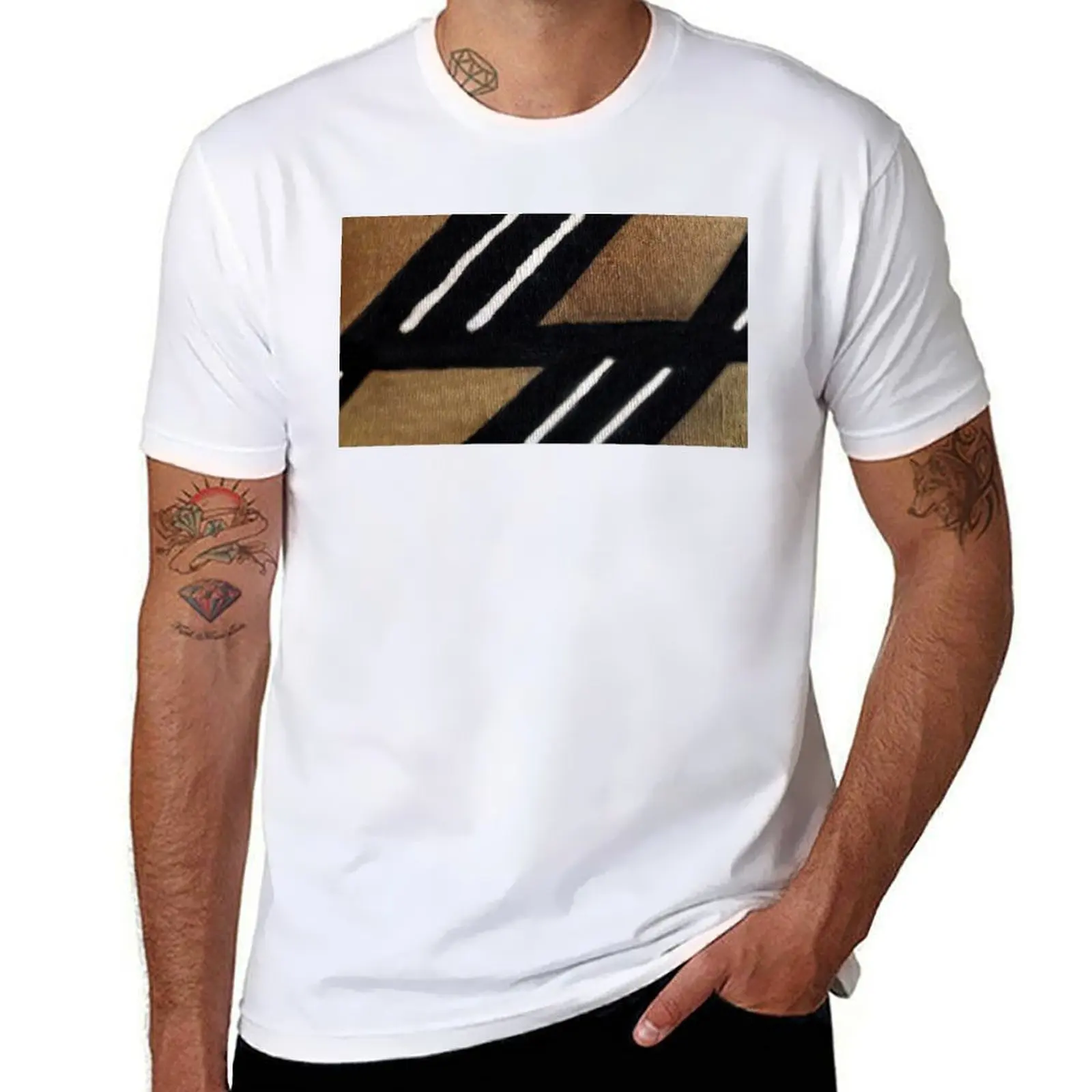 Mudcloth Print Top - African Mudcloth T-Shirt Utility Work Short