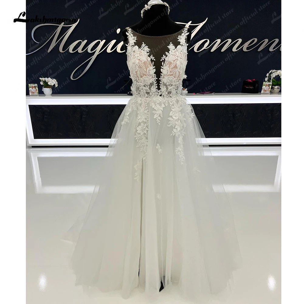 Женское кружевное платье в стиле бохо Lakshmigown, кружевной лиф без рукавов, ТРАПЕЦИЕВИДНОЕ пляжное свадебное платье