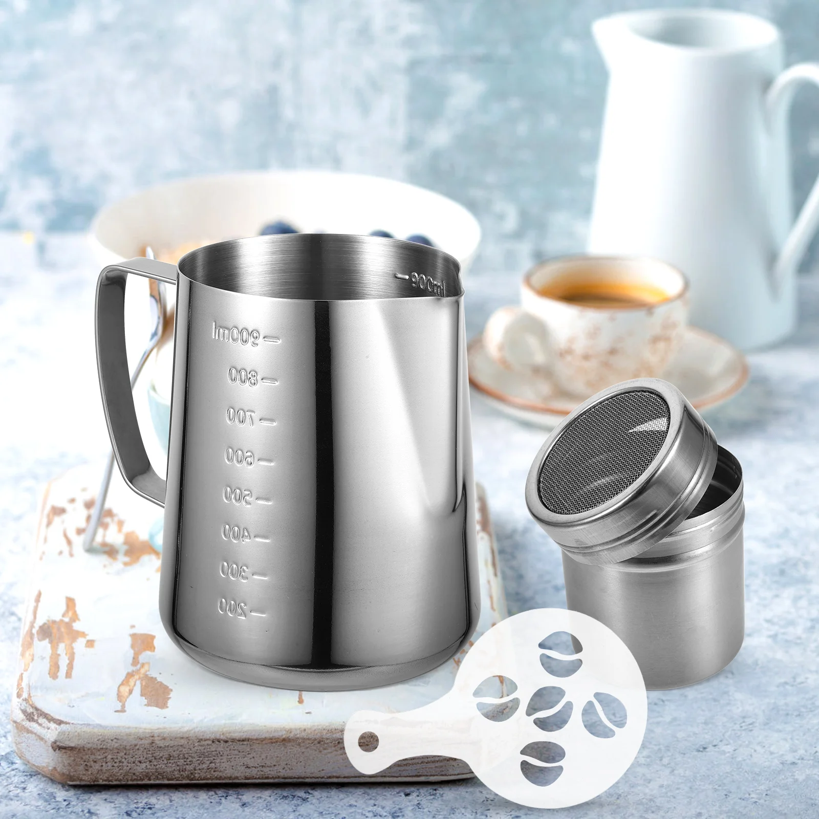 

Stainless Steel Frother Jug Espresso Pitcher Metal Cups Coffee Milk Frothing Jug Cup Steamer Milk Frothing Pitcher Frother