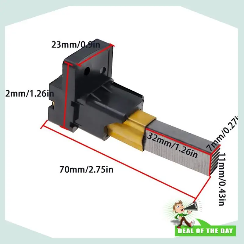 Entrega em 24 horas, 10 peças, máquina de escovas de carbono com suportes para aspiradores de pó dyson dc05 dc07 dc08, escova de carbono para motor 7x11x32mm