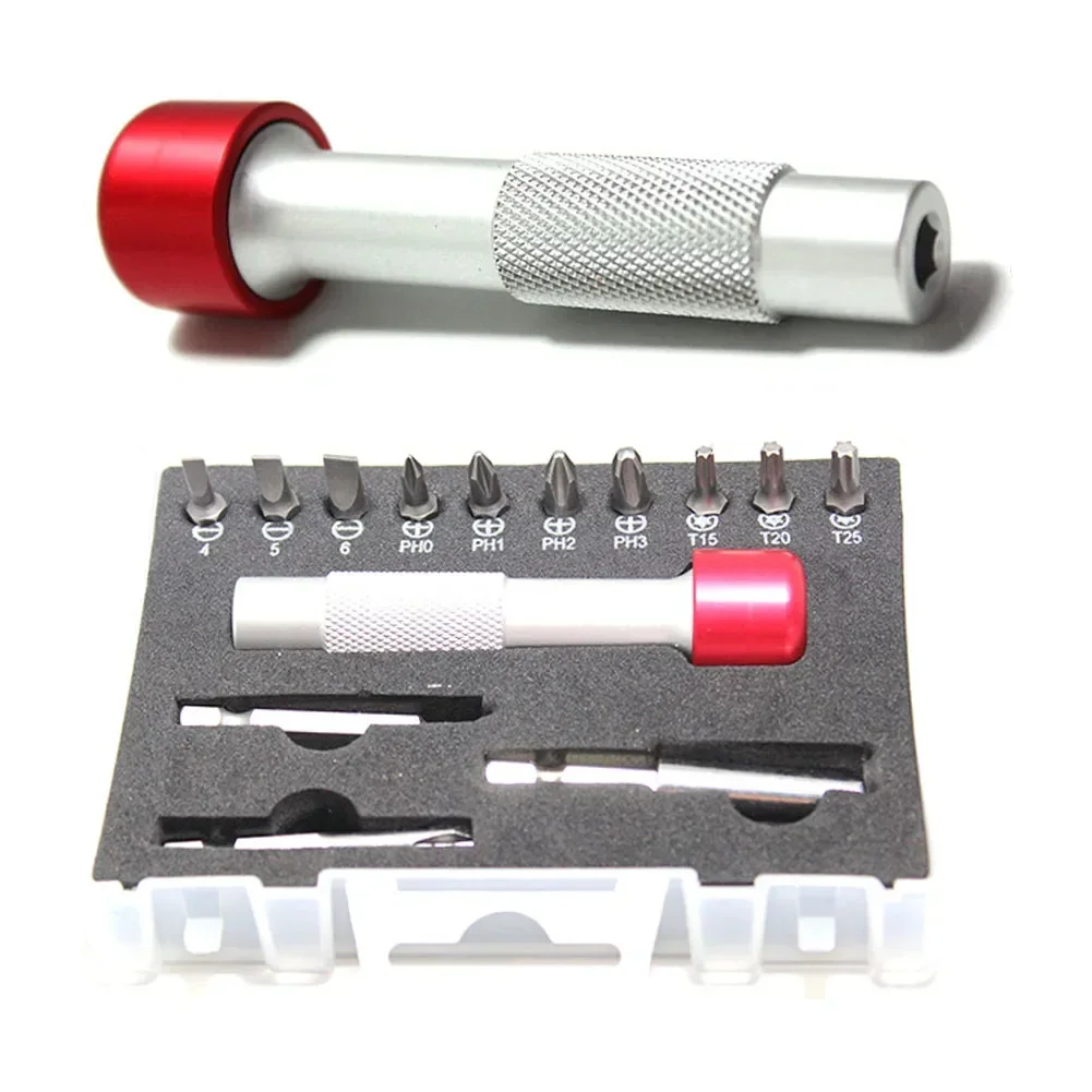 14pcs Aluminum Screwdriver Set Screwdriver Handle/Bit Connectors/Extension Conversion Tool SL4 SL5 SL6 PH0 PH1 PH2 T15 T20 T25