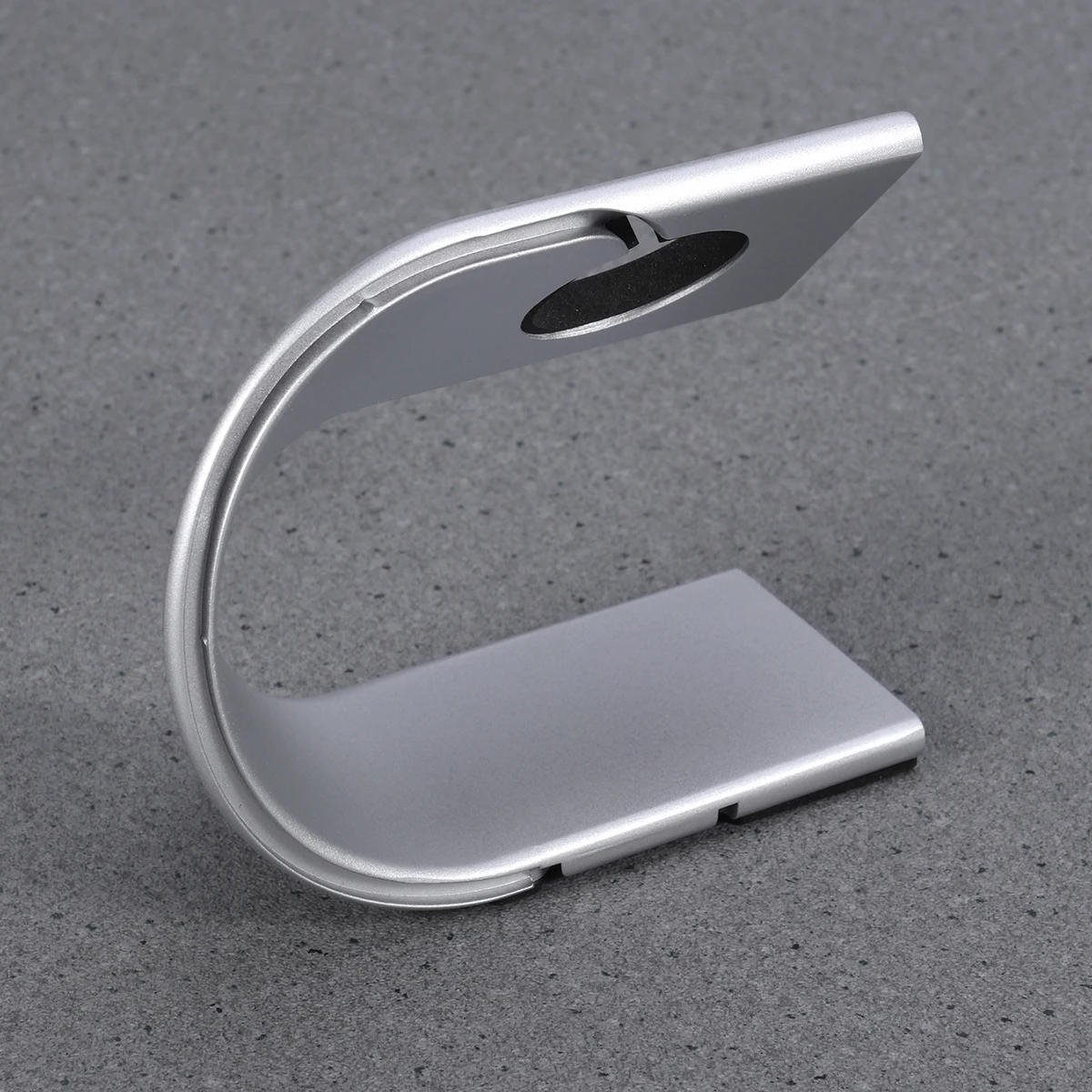 

U-Shaped Watch Stand Cradle Charging Dock Sturdy Holder Platform Silver Lightweight Non-Slip Hidden Cord Design