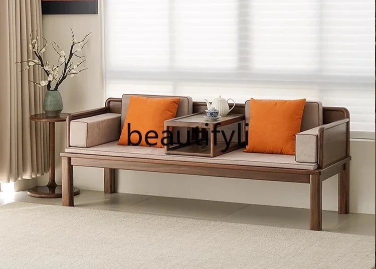 

Chinese-style all-solid wood Arhat bed, living room household small apartment, modern simple sofa bed dual-purpose, Arhat chair0