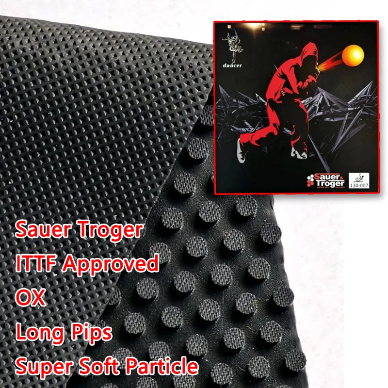 

Sauer Troger Dancer Table Tennis Rubber OX Long Pips Super Soft Particle Single Ping Pong Rubber Soft Cured ITTF Approved Rubber