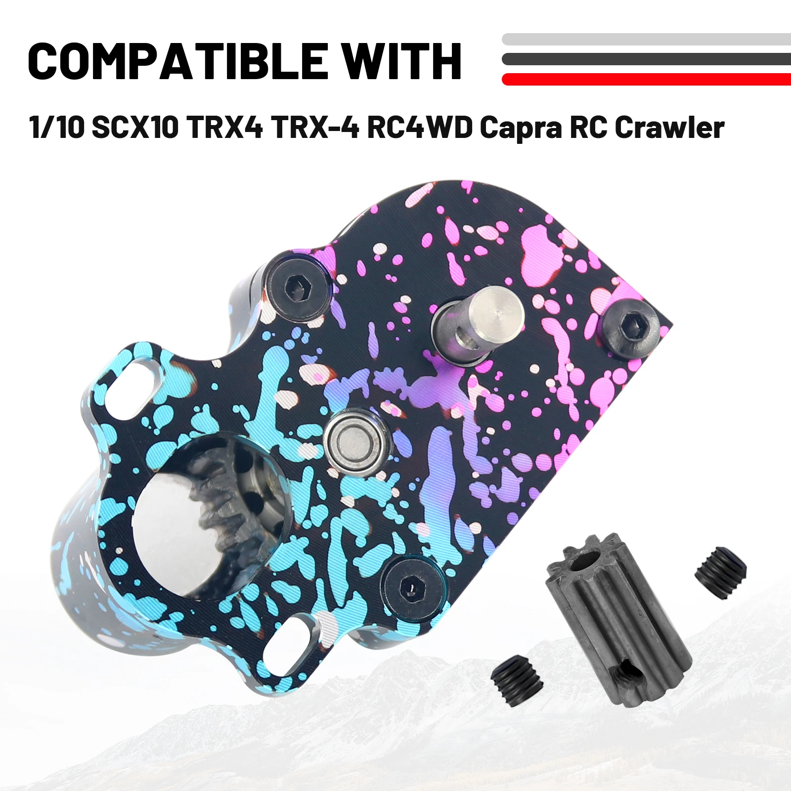 Caja de cambios completa de transmisión de baja velocidad LCG 1/10 con piñón de Motor 9T para 1/10 Axial SCX10 TRX4 RC Crawler accesorios DIY