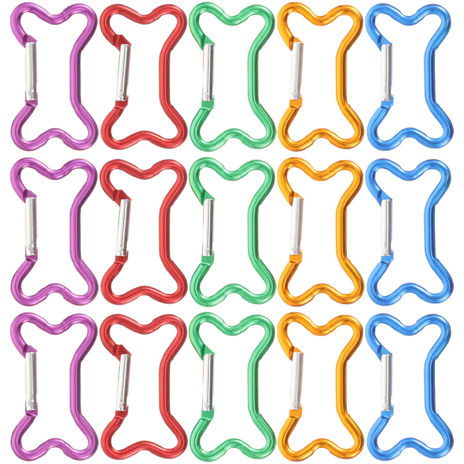 

20pcs Bone Shaped Carabiner Clips Mini Lightweight Climbing Accessories Keychain Hook Small Carabiner Durable Aluminum Outdoor
