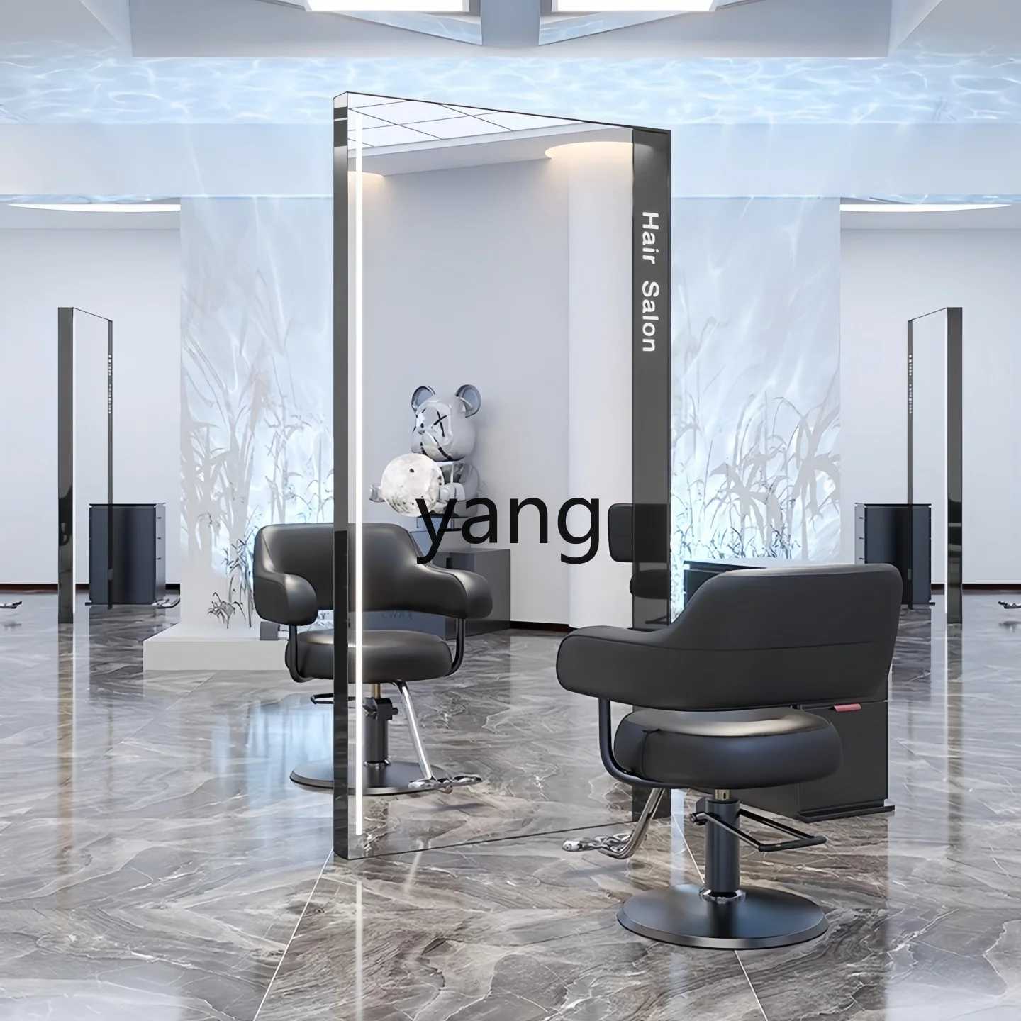 مرآة LTT بحامل لصالونات التجميل الخاصة بأرضية مفردة/مزدوجة الجوانب