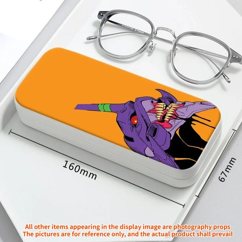 Evangelion Anime EVA Glasses Case for Students Anti Fall and Anti Pressure Double-sided Picture Gift Sunglasses Portable Storage