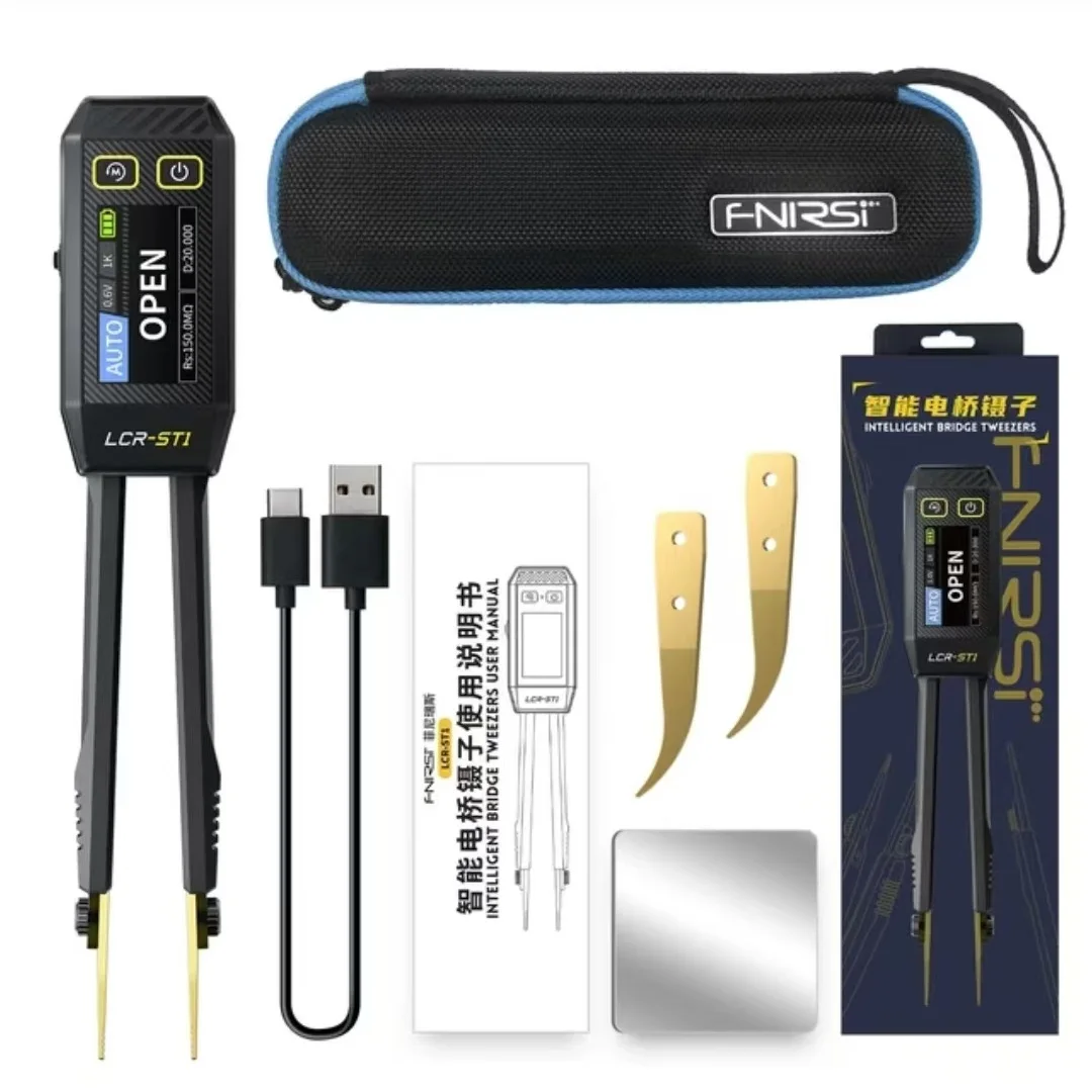 FNIRSI LCR-ST1 Tester LCR tipo pinzetta SMD ESR Capacità Resistenza Induttanza Continuità Diodo Misuratore di misurazione Litio