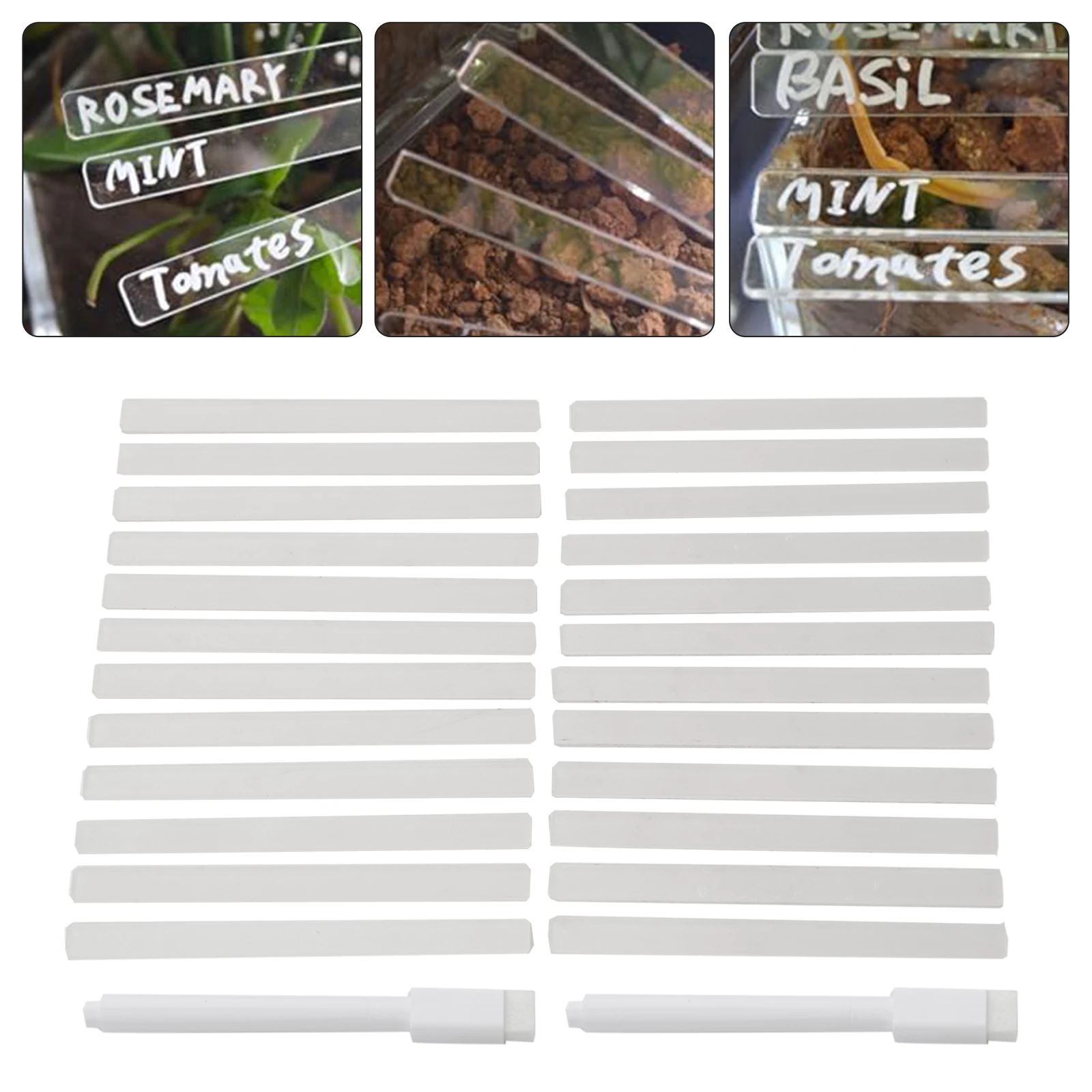24Pcs Acrylic Plant Label Tag With Pen Clear Blanks Plant Markers For Potted Flowers Plant Pot Label Plant Markers Garden Pots