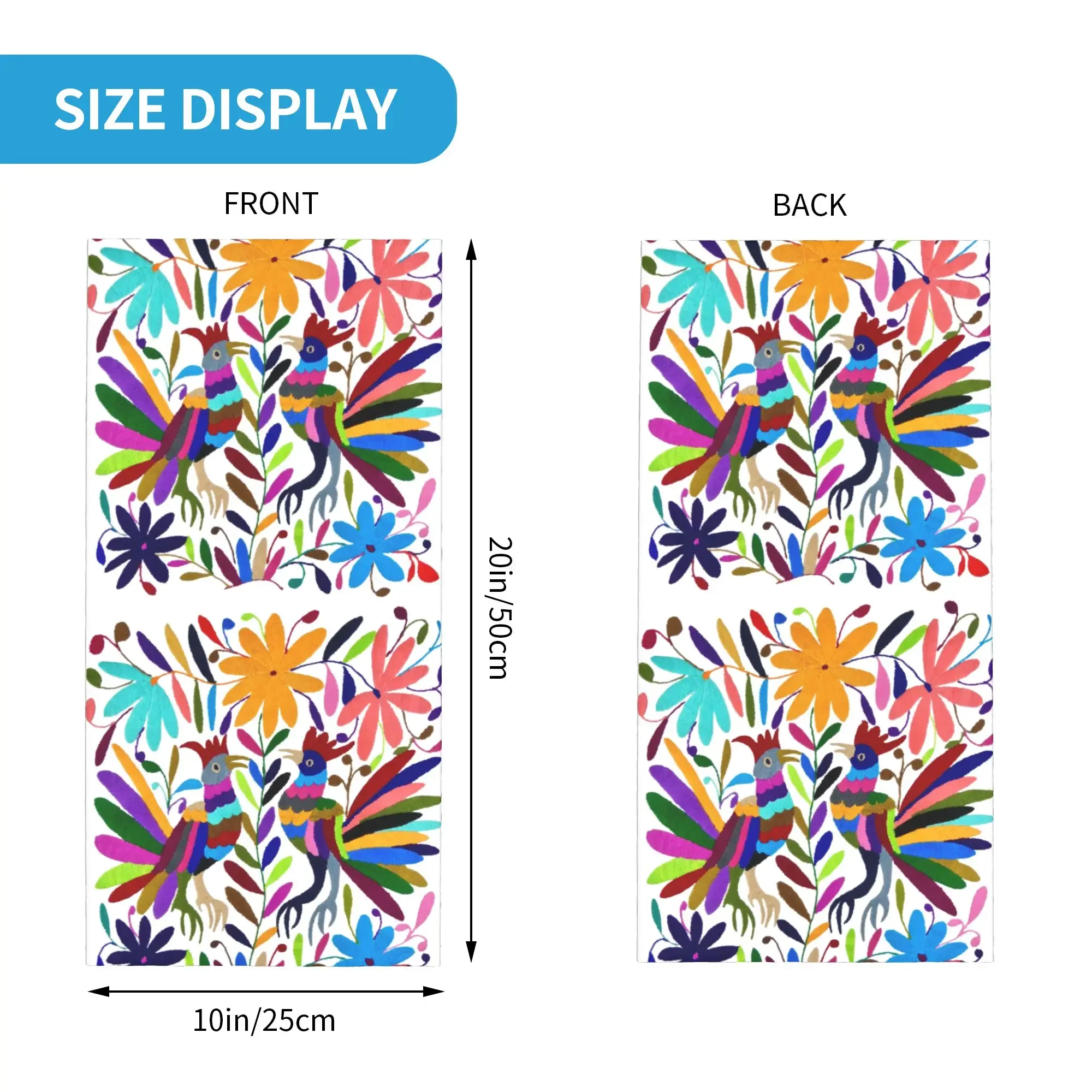 New Mexican Flower Otomi Bird Art Bandana Neck Warmer Men Women Winter Hiking Ski Scarf Gaiter  Face Cover
