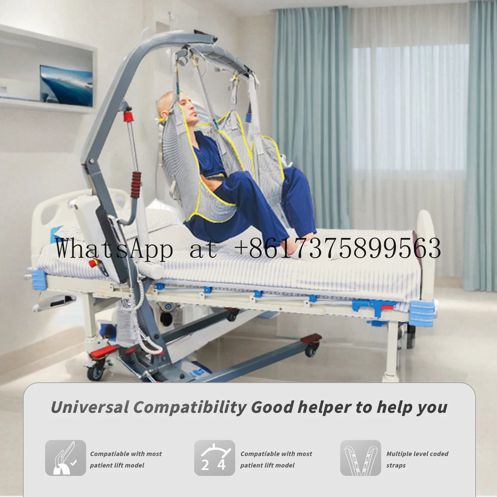 Ehucon 230 kg Hygienic Mesh Lift Sling le Patient Transfer Harness for Hoyer Hoist