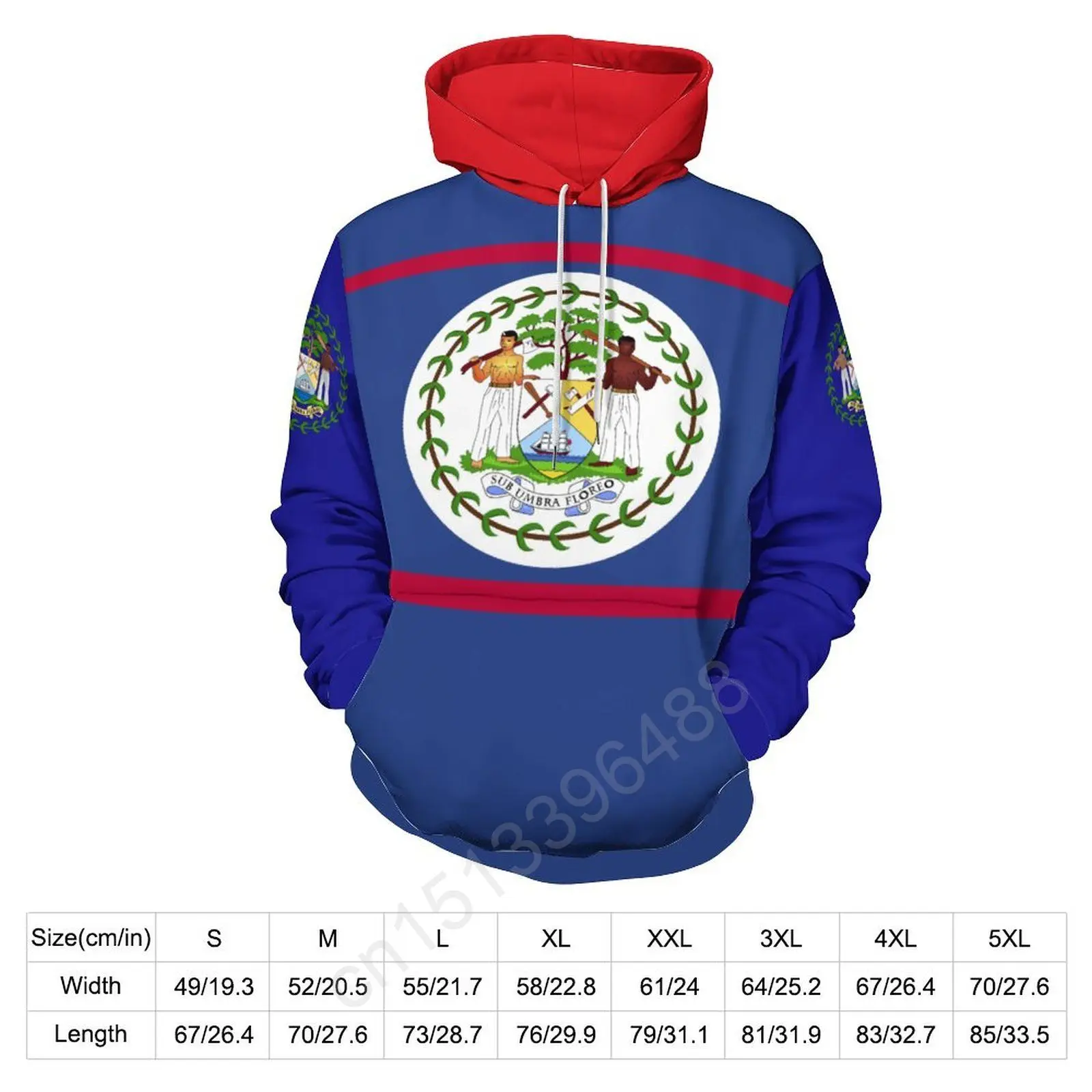 Belize Country Flag 3D Hoodie Polyester Cool Men Women Harajuku Sweatshirt Unisex Casual Pullover Hoodies Custom Name