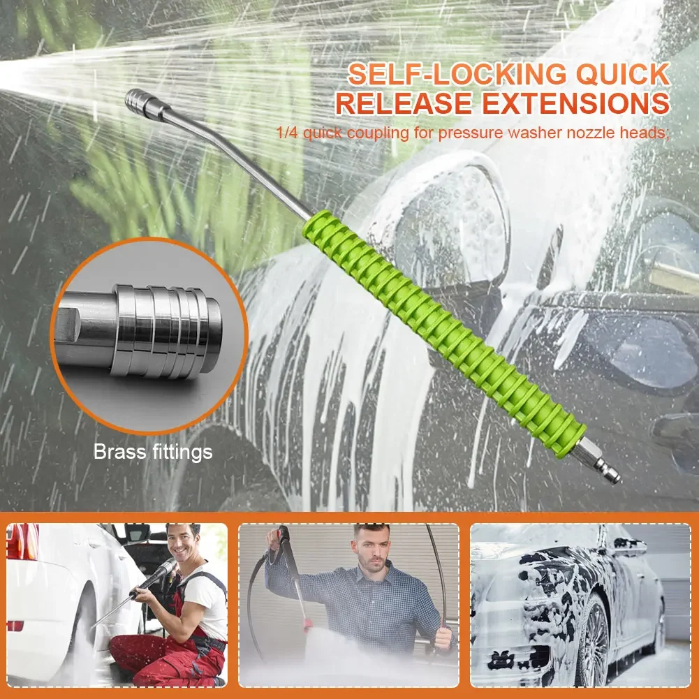 Car Cleaning Wand Spear High Pressure Car Jet Washer Lance Extension Nozzle Stainless Steel Water Gun For Pressure Washer Tool