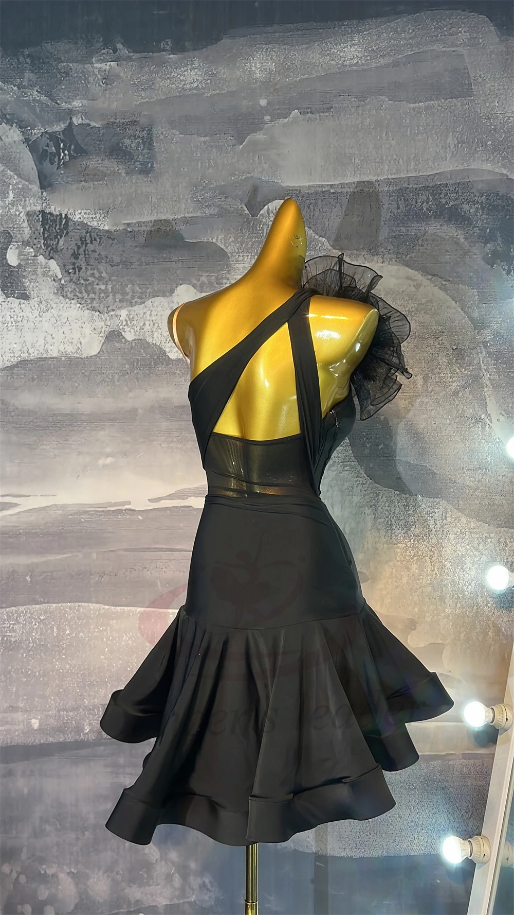 Robe de danse latine pour enfants et adultes, pierre AB, haut de gamme, personnalisée, fleur noire, bretelles, Cha Tango, vêtements pour femmes