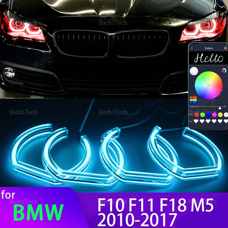 APP control RGB Multicolor DTM Crystal Led Angel Eyes Rings for BMW 5 series F10 F11 F18 520i 523i 528i 530i 535i M5 2010-2017