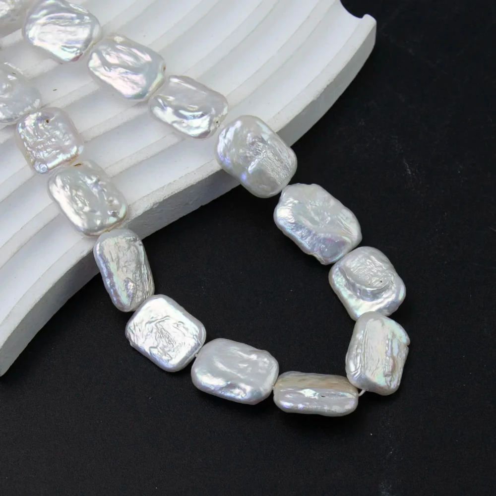 

1Strand Rectangular 14x19mm Natural Freshwater Pearl Beads for Jewelry Making DIY Necklace Earrings Bracelets Accessories