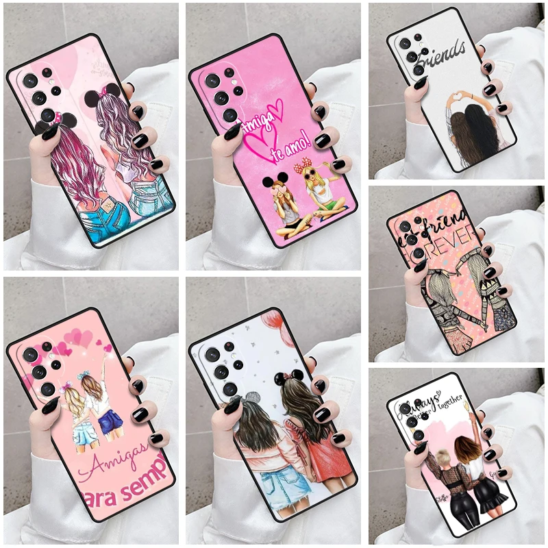 Phone Case For Samsung Galaxy S24 S23 S21fe S22 Ultra Plus Note 10 20 S8 S9 S10 Cover Girls Bff Best Friends Forever Always