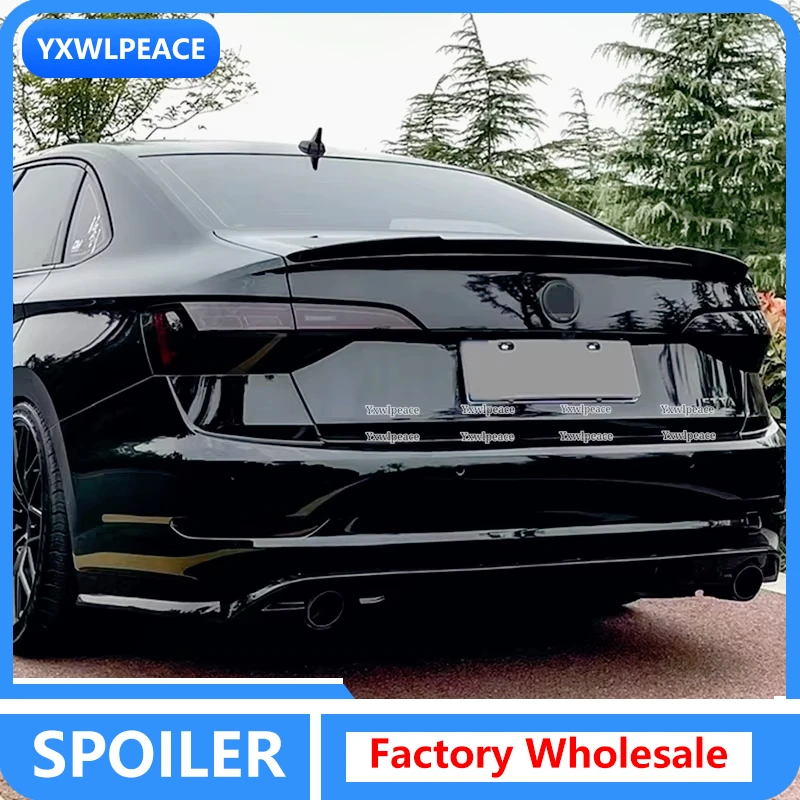 

For Volkswagen VW Jetta MK7 2019 2020 2021 2022 ABS Glossy Black/ Carbon Color Rear Trunk Lid Spoiler Car Accessories