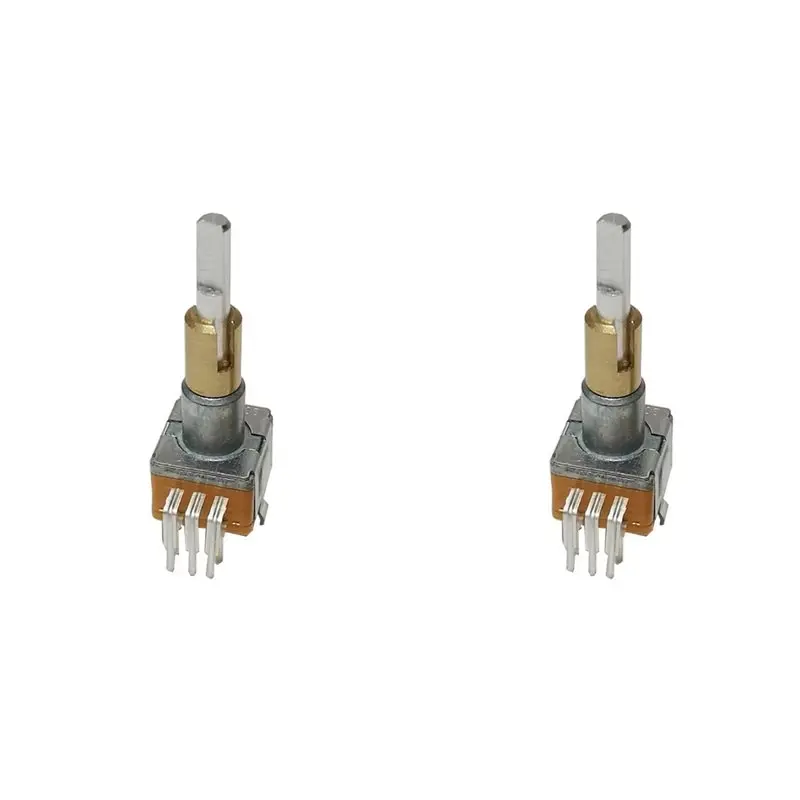 ABGH-2X EC11 Encoder Dual-Shaft Axis EC110701N2B With Push Button Switch 30 Position 15 Pulse 8Pins 25MM Half Shaft