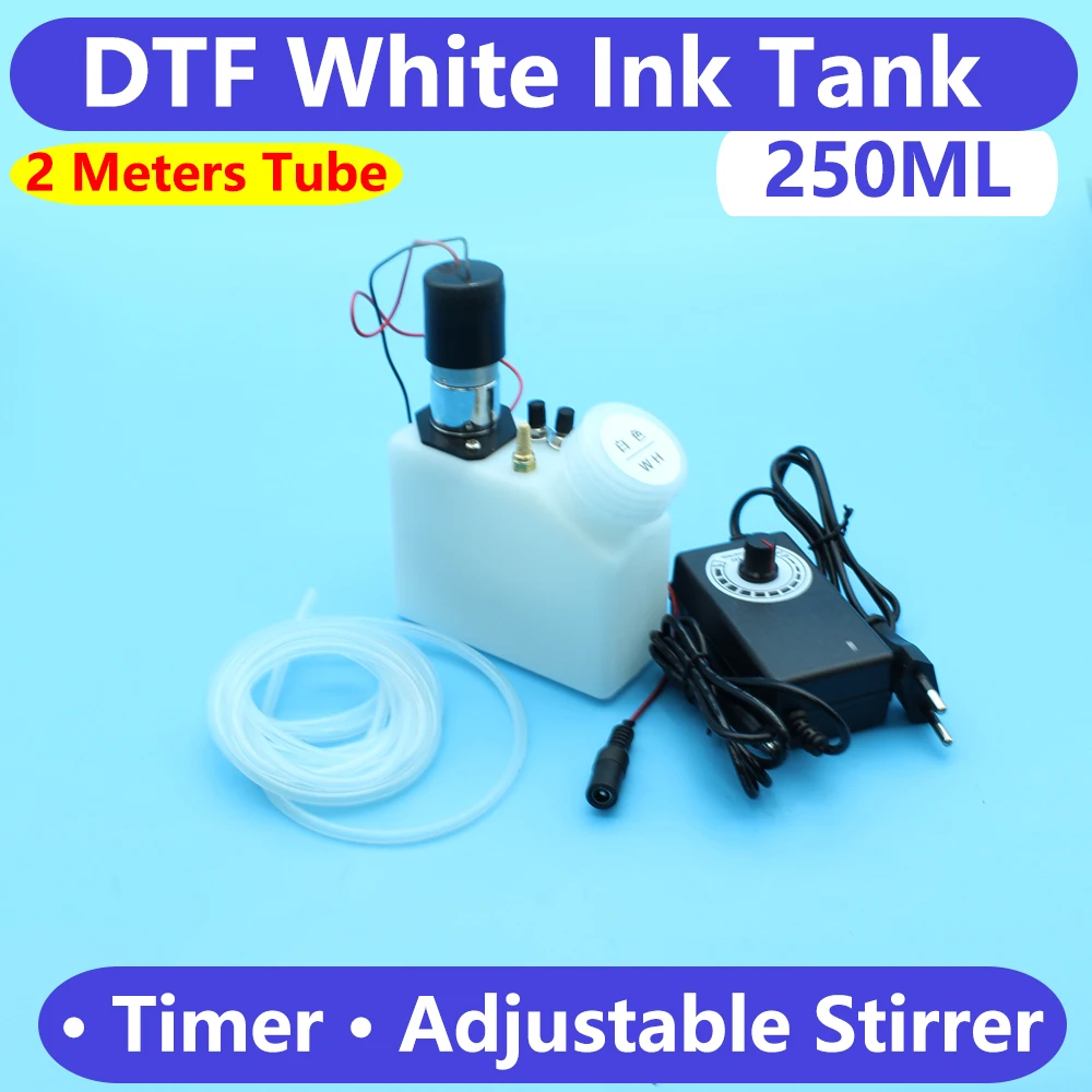 Tanque de tinta blanca DTG DTF CON MEZCLADOR, agitador, temporizador, velocidad ajustable, contenedor de tinta DTF para Epson 1390 i3200 L1800 L805