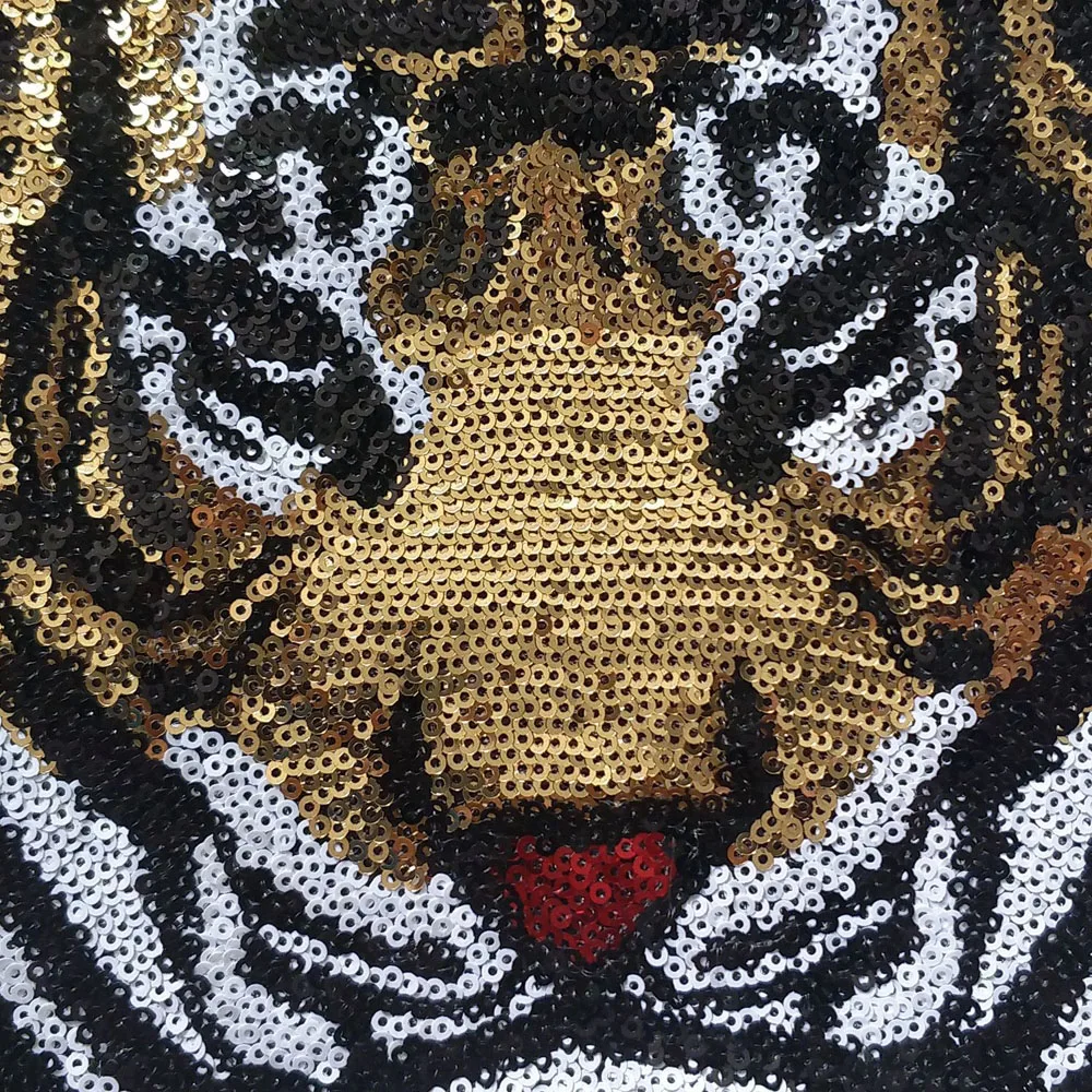 1Pc Tiger Applique Clothing Embroidery Patch Sticker Iron On Craft Sewing Repair 24*21CM