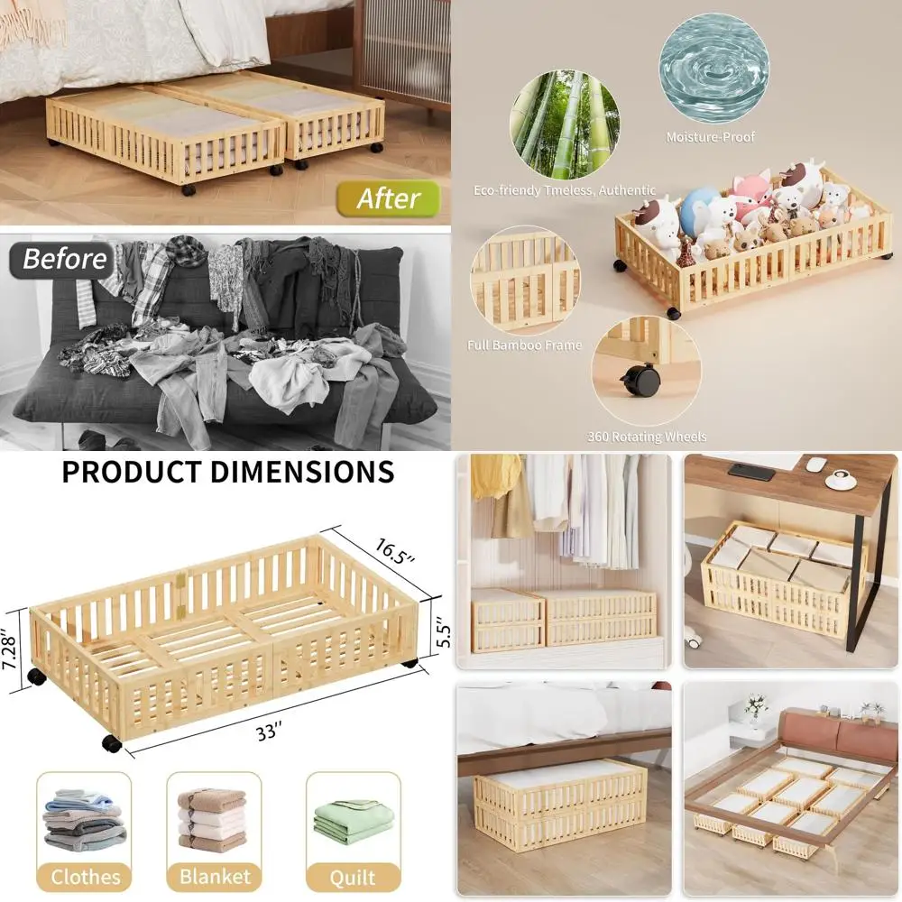 

Выдвижной ящик для хранения под кроватью: для обуви, одеял, игрушек и одежды — компактный органайзер для спальни, гардероба, общежития, детской комнаты