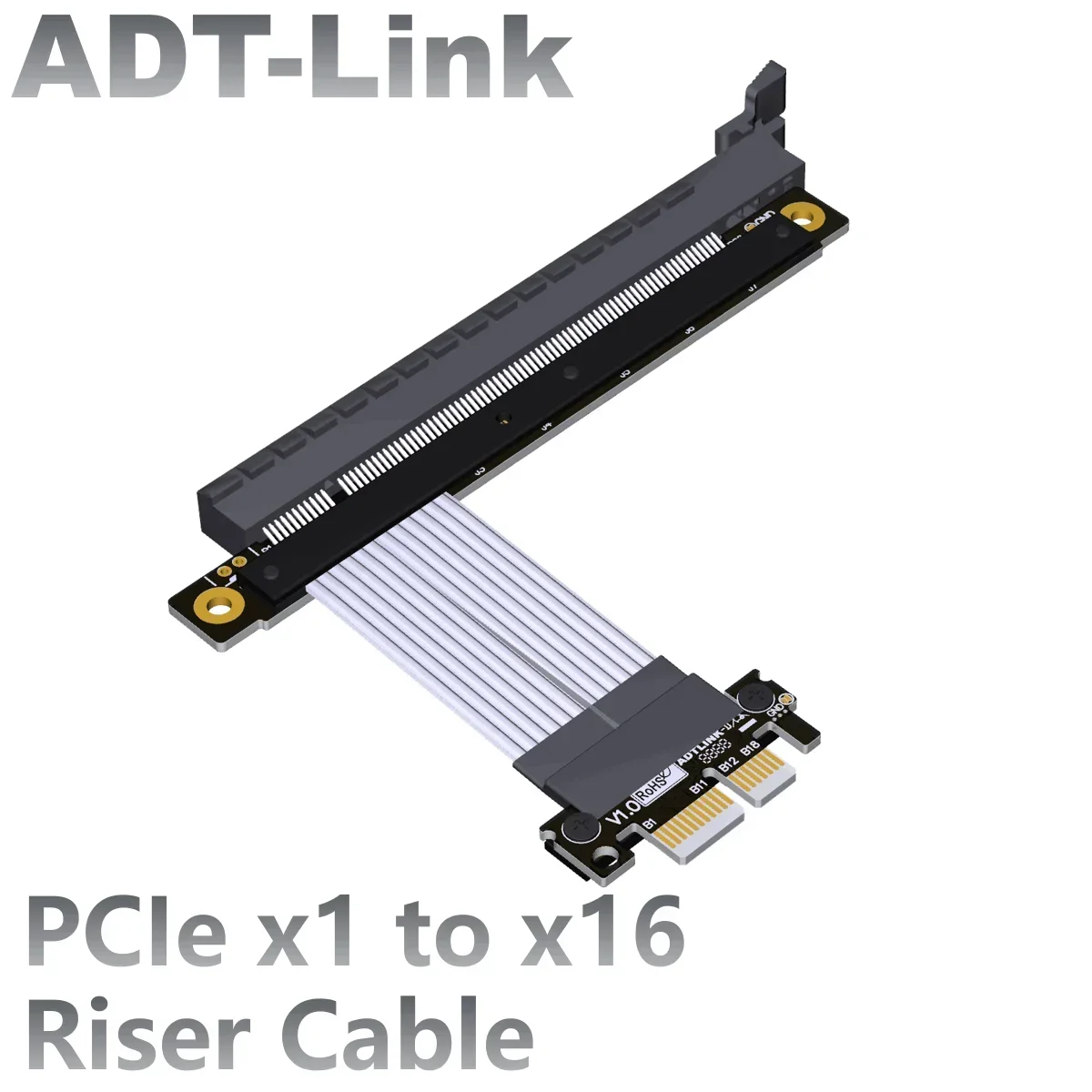 Silver-Plated PCI-E 4.0 x1 to x16 Riser Cable for GPU Extension PCIe x16 Capture Card RAID SSD LAN A&N USB Cards Gen4 Full Speed