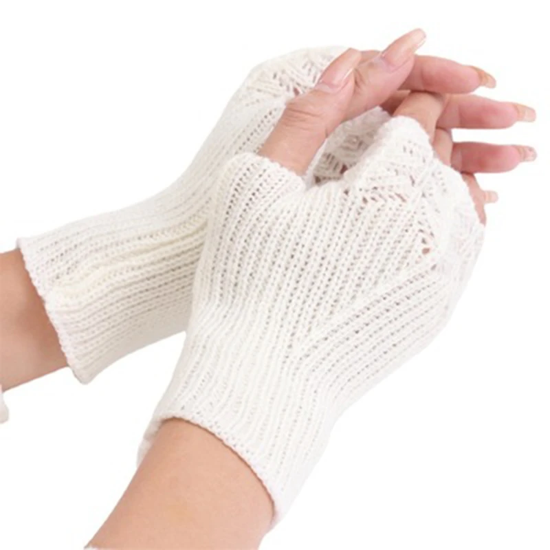 2024 New Warm Half Finger Open Finger Gloves Korean Knitting Gloves Women Autumn Winter Female Student Fashion Versatile Knitted