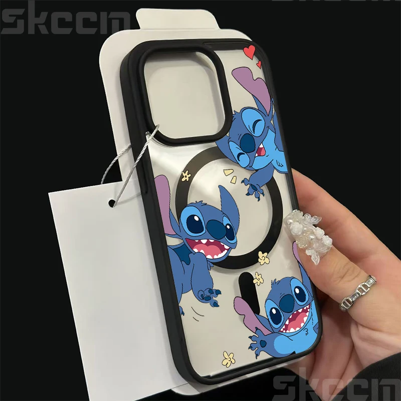 Lovely Stitch Magnetic Phone Case For iPhone 17 Pro Max 11 12 13 14 15 16 Plus 17 Air XS X XR 16e Cl
