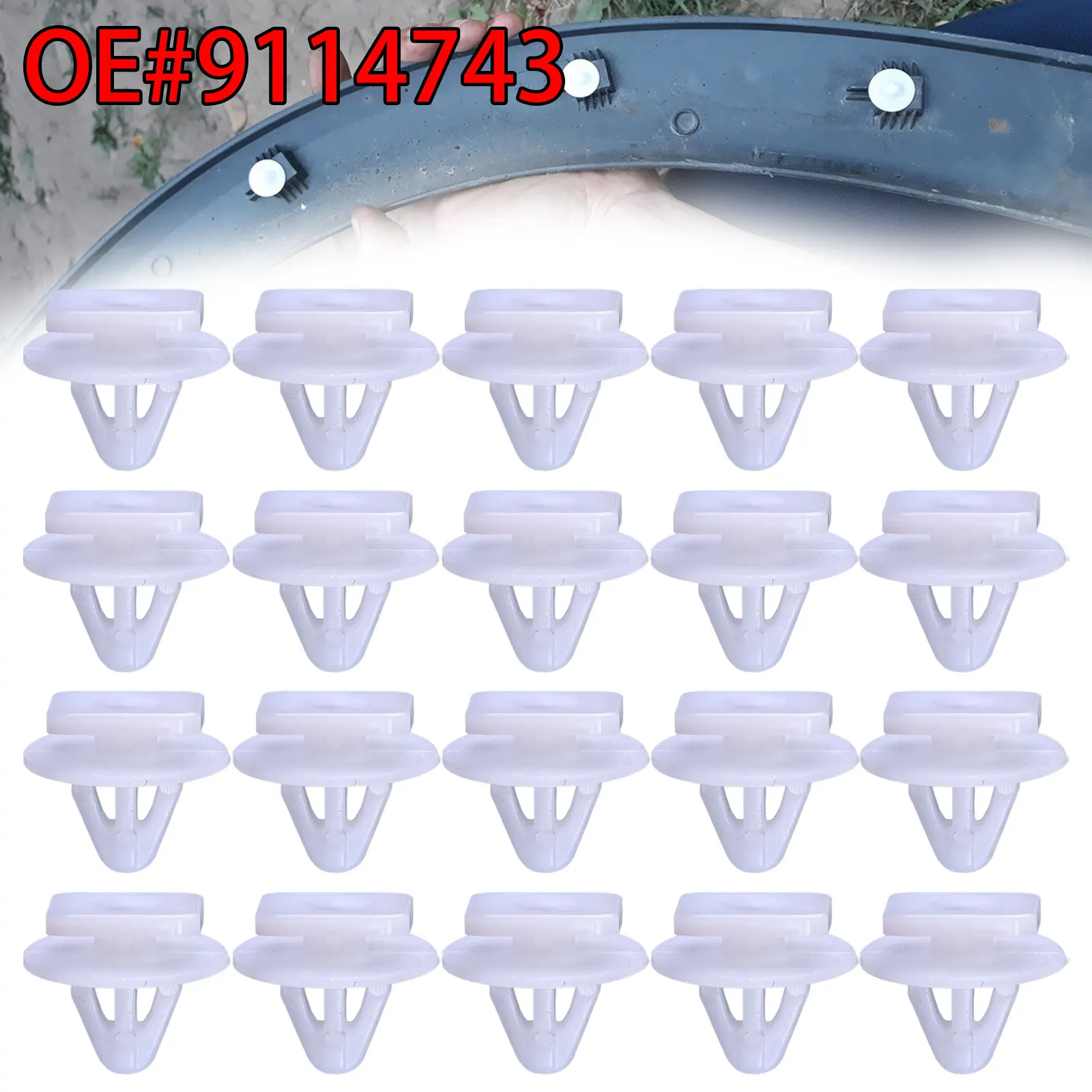 9114743 Wheel Arch Fender Trim Retainer Clips, Exterior Wing Fasteners for Vauxhall Corsa Combo Corsavan