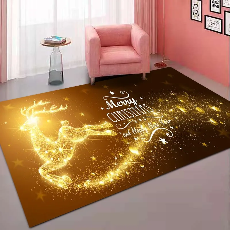 Alfombra antideslizante para decoración navideña, felpudo para sala de estar, sofá, mesa, área grande, entrada de dormitorio, baño