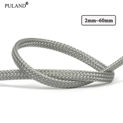 1~50m Grey PET Braid Sleeve 2/4/6/8/10/12/14/16/20/25/30/35/40/50/60mm High Density Snake Skin Cable Wrap Sheath Braid For Wires
